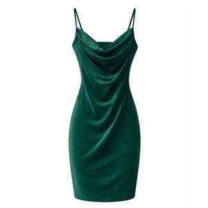Akira Green Velvet Mini Dress Medium